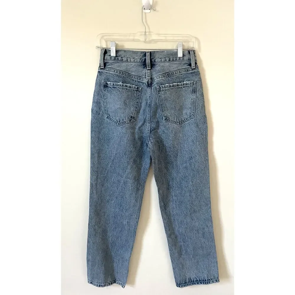 Pistola Anthropologie Way High Rise Straight Denim Jeans Blue Size 26 NEW